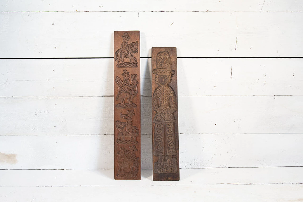 Due forme biscotti Speculaas Olandesi in legno, anni '20 1205617