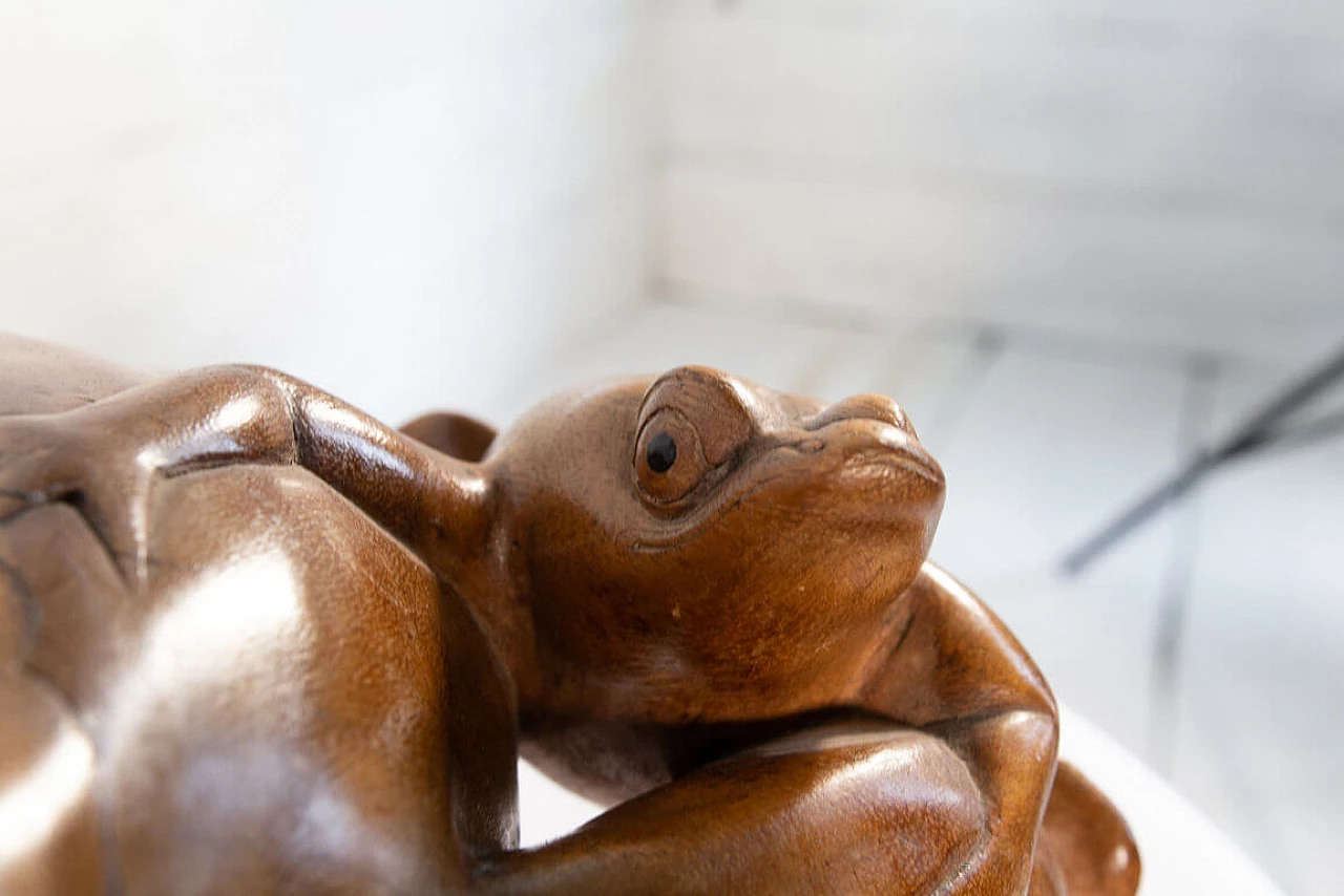 Large wooden statue of Frog and Frogs, early '900 1205878
