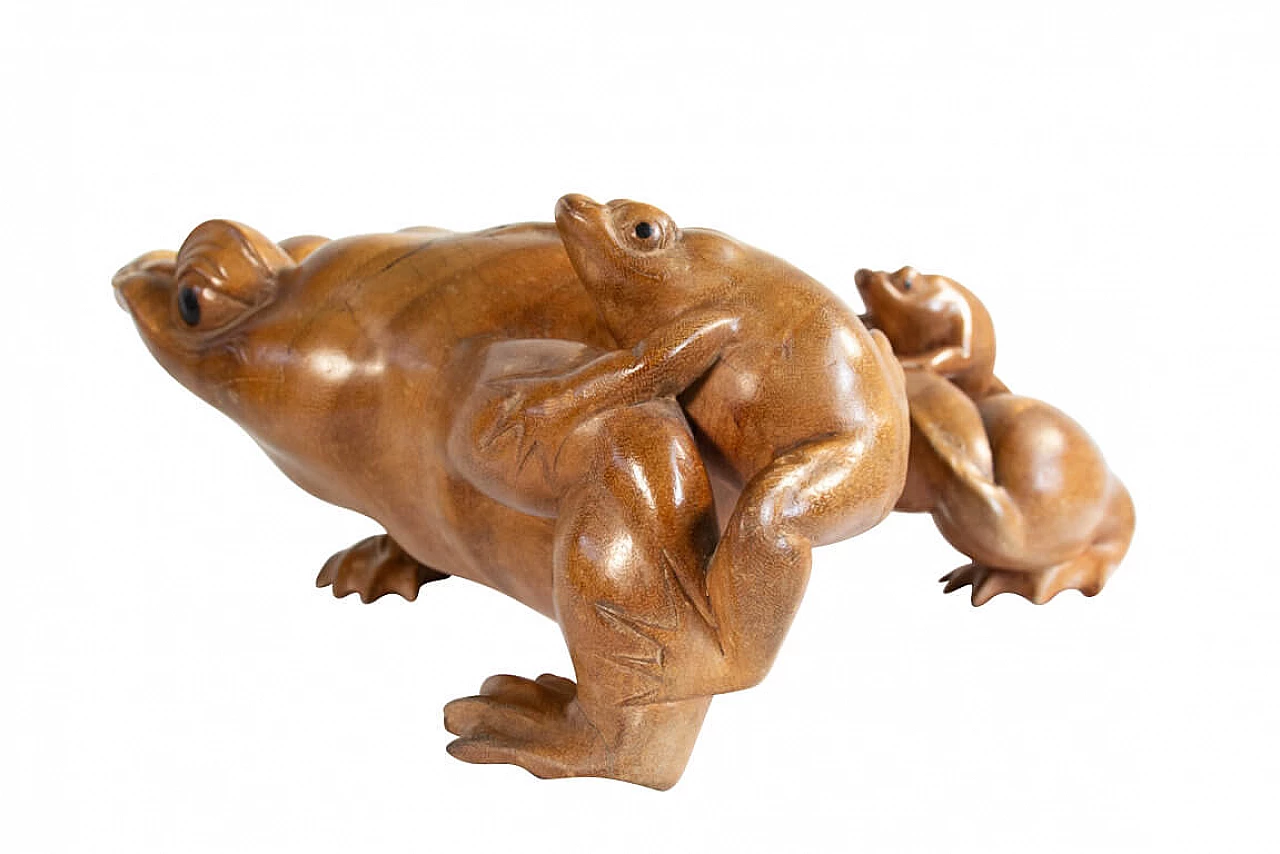 Large wooden statue of Frog and Frogs, early '900 1205904