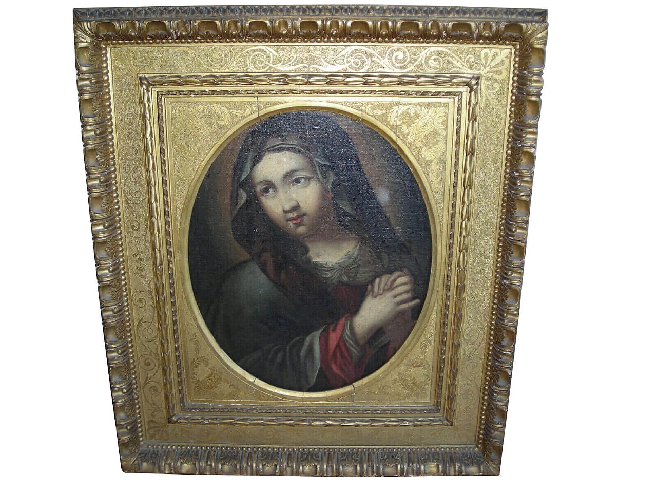 Dipinto olio su tela di Madonna, '700 1205968