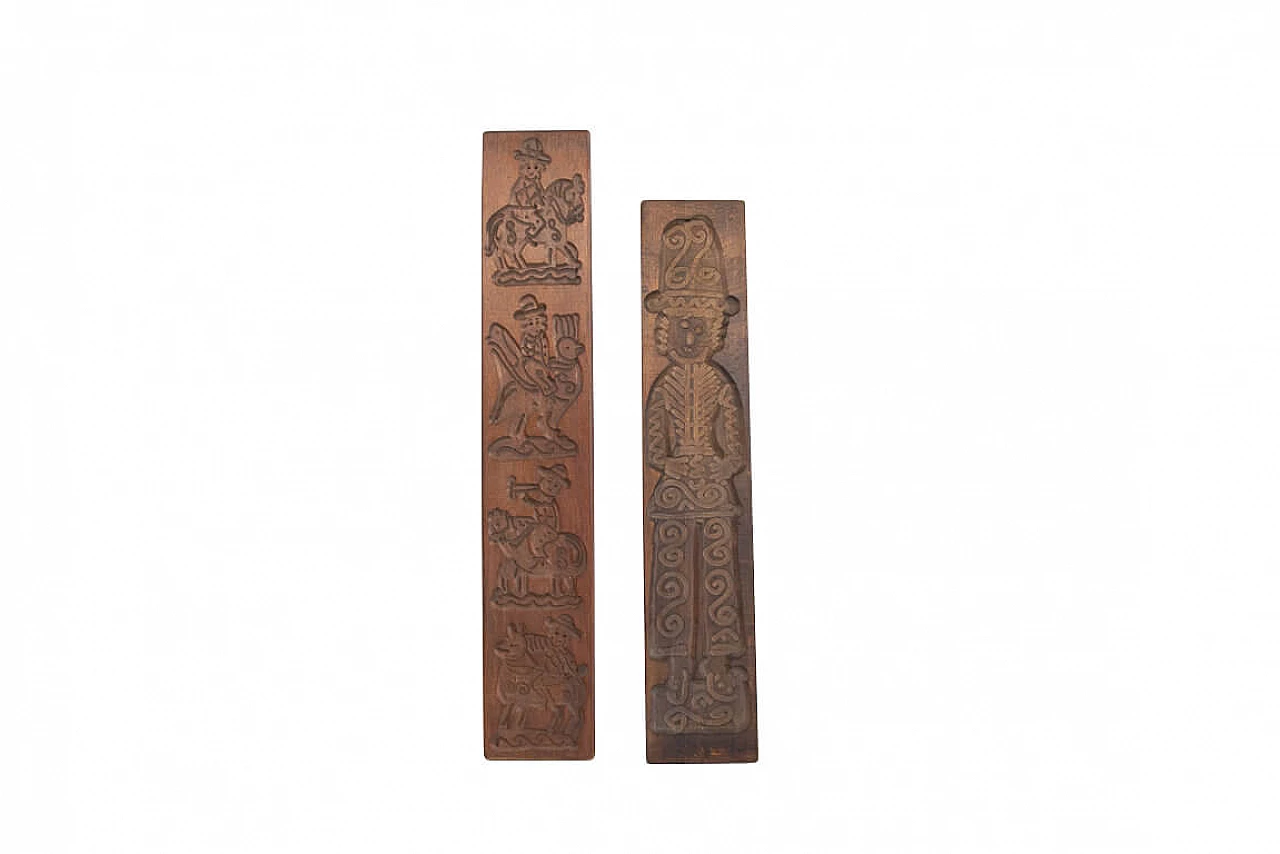 Two Dutch Speculaas cookie shapes in wood, 1920s 1206004