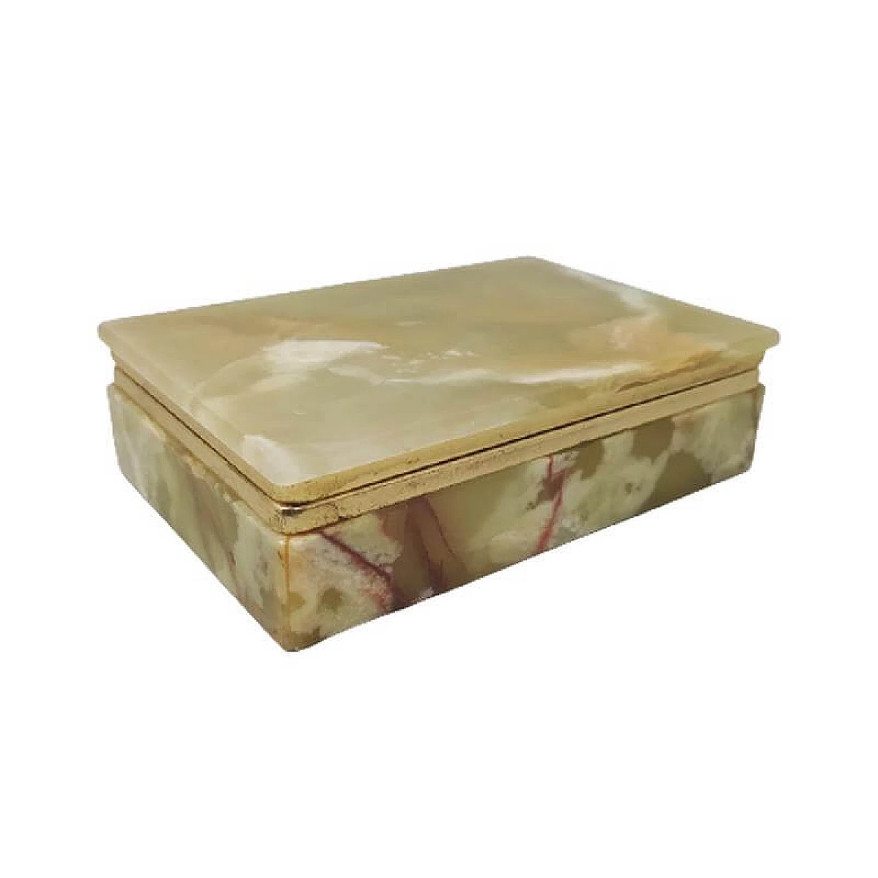 Green and brown alabaster box, 60s 1206180