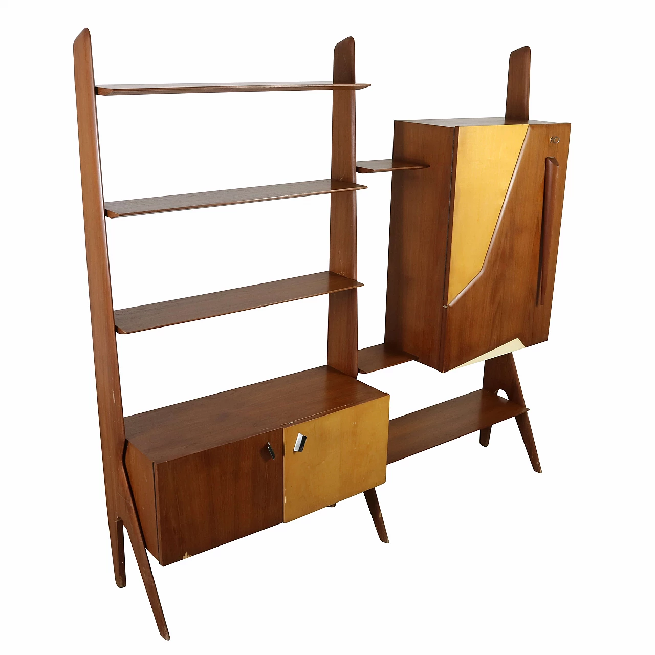 Bookcase with flap and bar, 50s 1206235