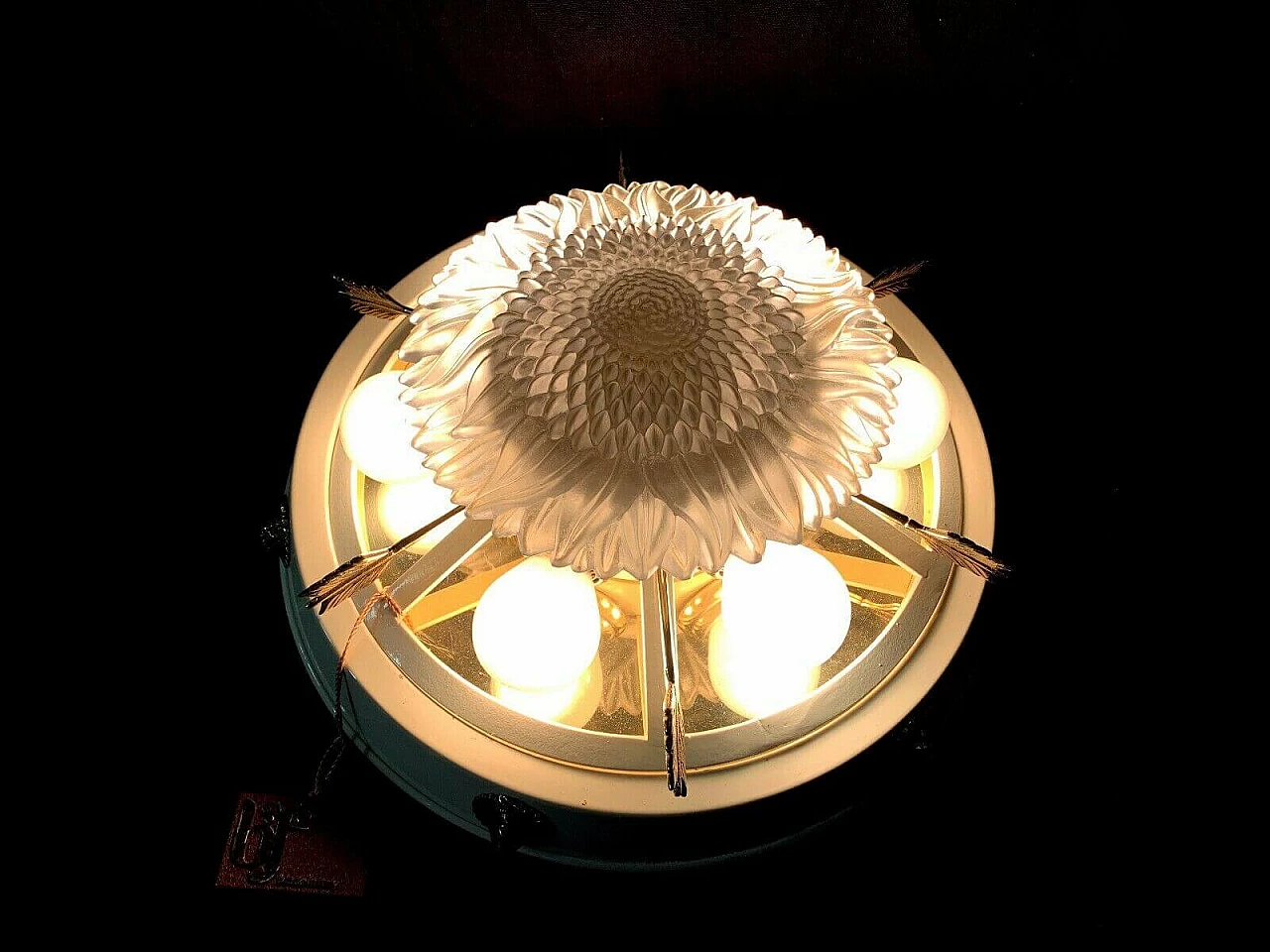 Murano glass, brass and iron ceiling lamp by Banci, 1970s 1206480