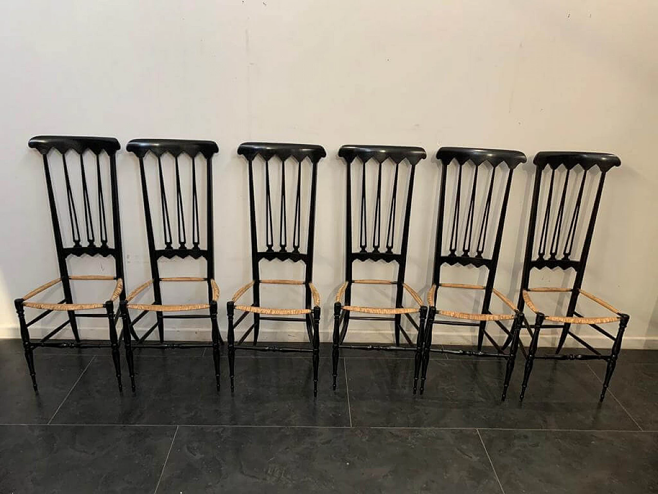 6 Chairs by S.A.C. Chiavari in the style of Gio Ponti, 1950s 1206829