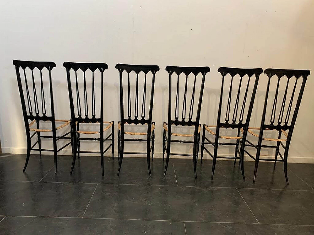 6 Chairs by S.A.C. Chiavari in the style of Gio Ponti, 1950s 1206830