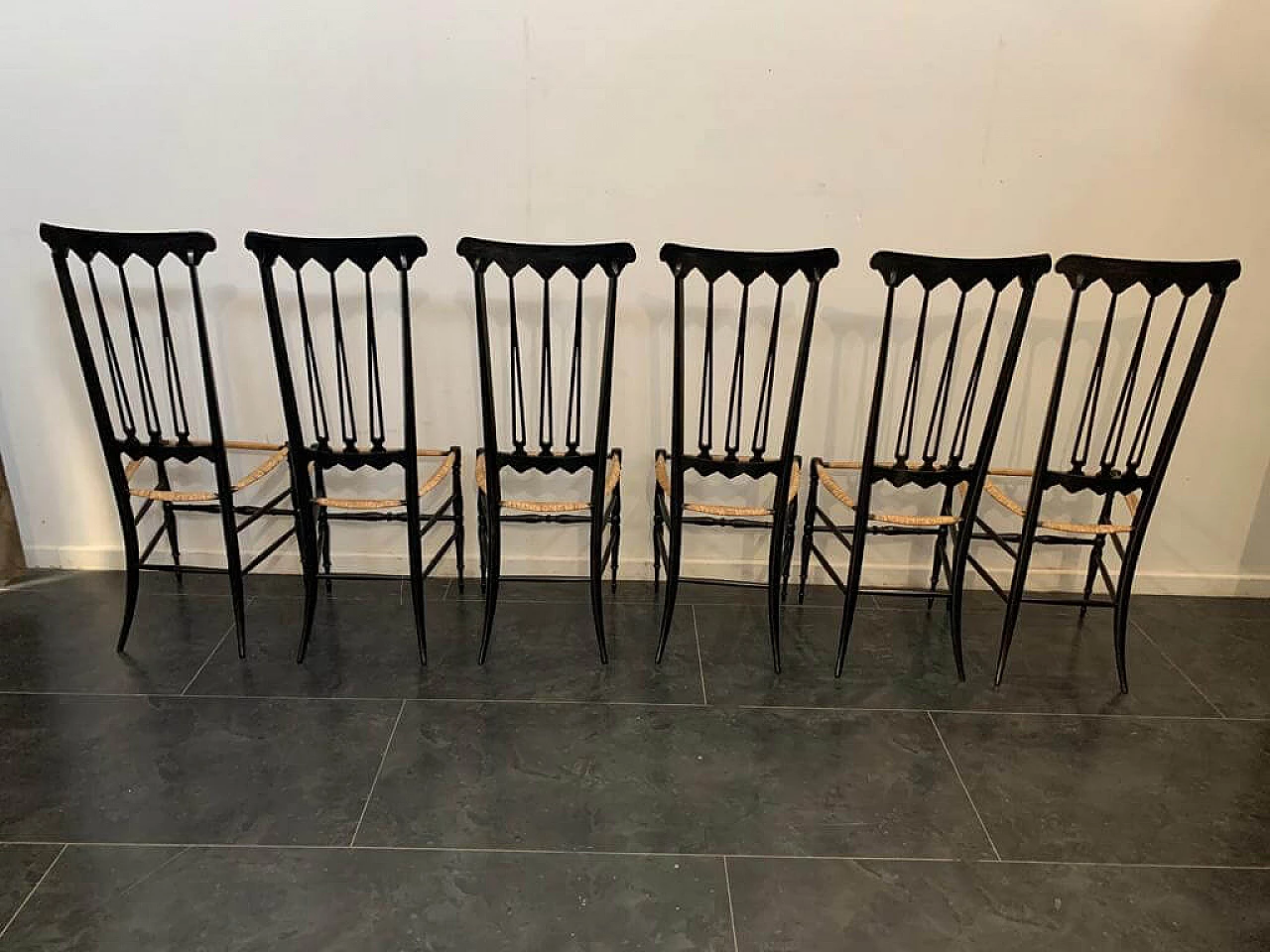 6 Chairs by S.A.C. Chiavari in the style of Gio Ponti, 1950s 1206831