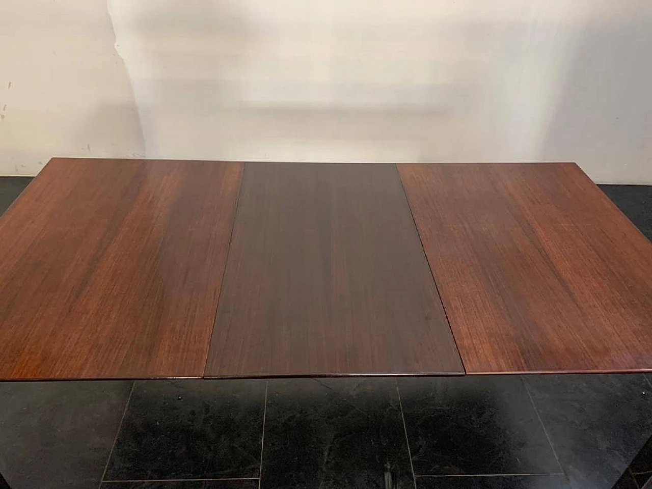 Dining table in rosewood and steel, 70s 1206876