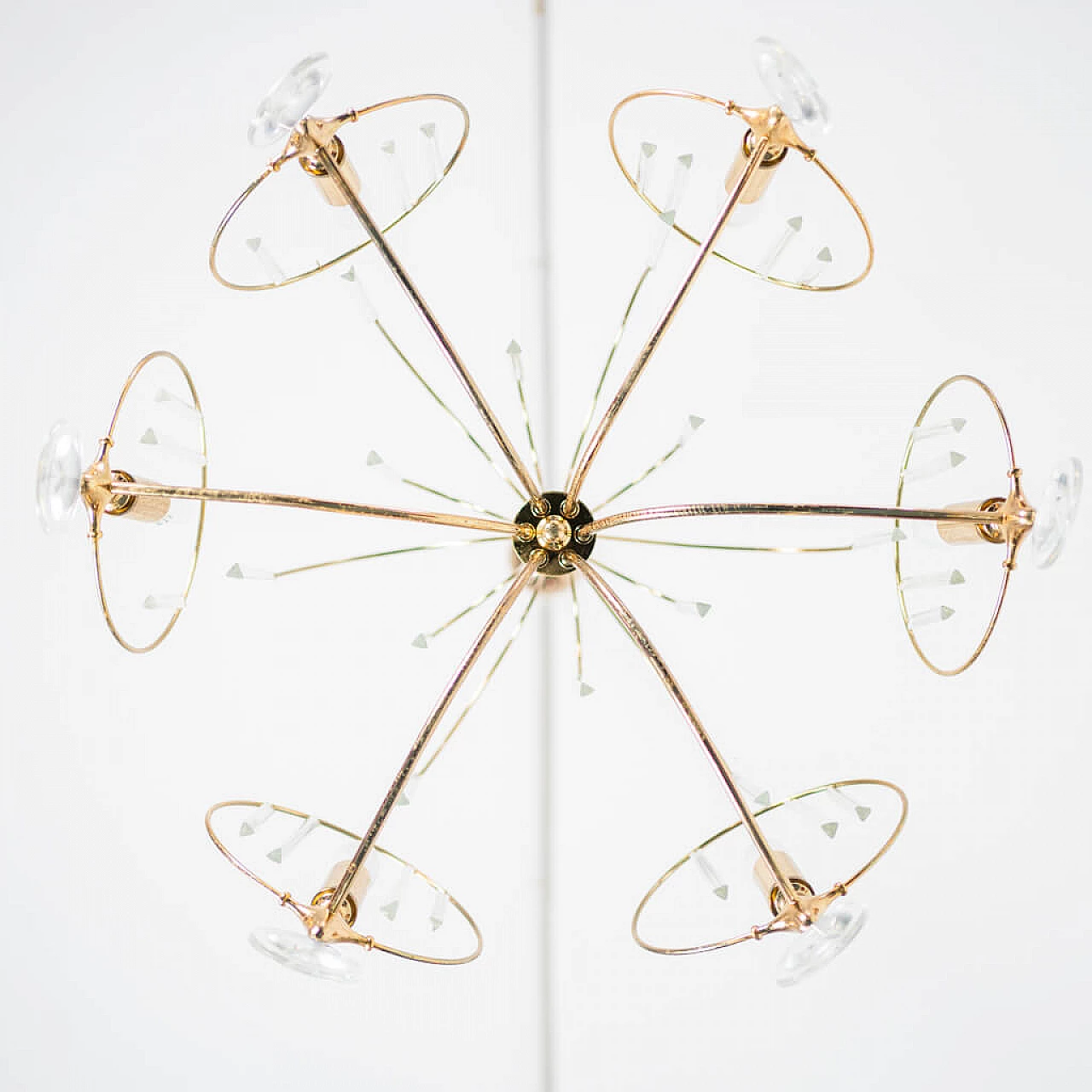 Brass chandelier with 6 lights, 60s 1206889