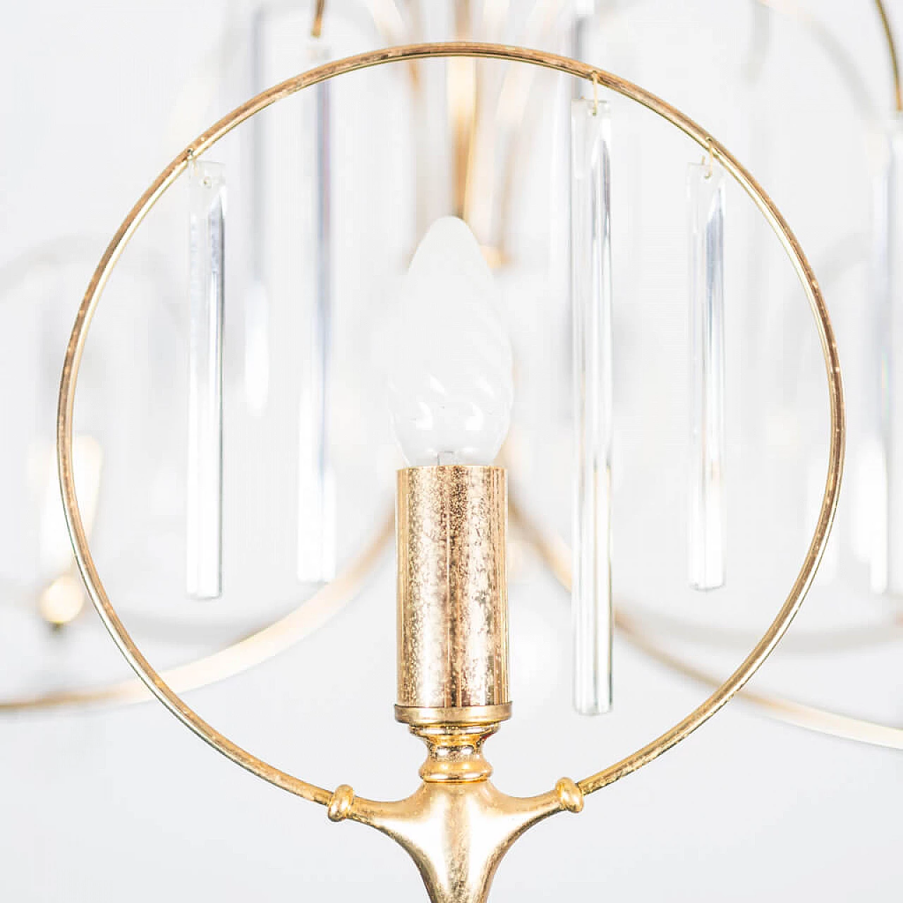 Brass chandelier with 6 lights, 60s 1206891