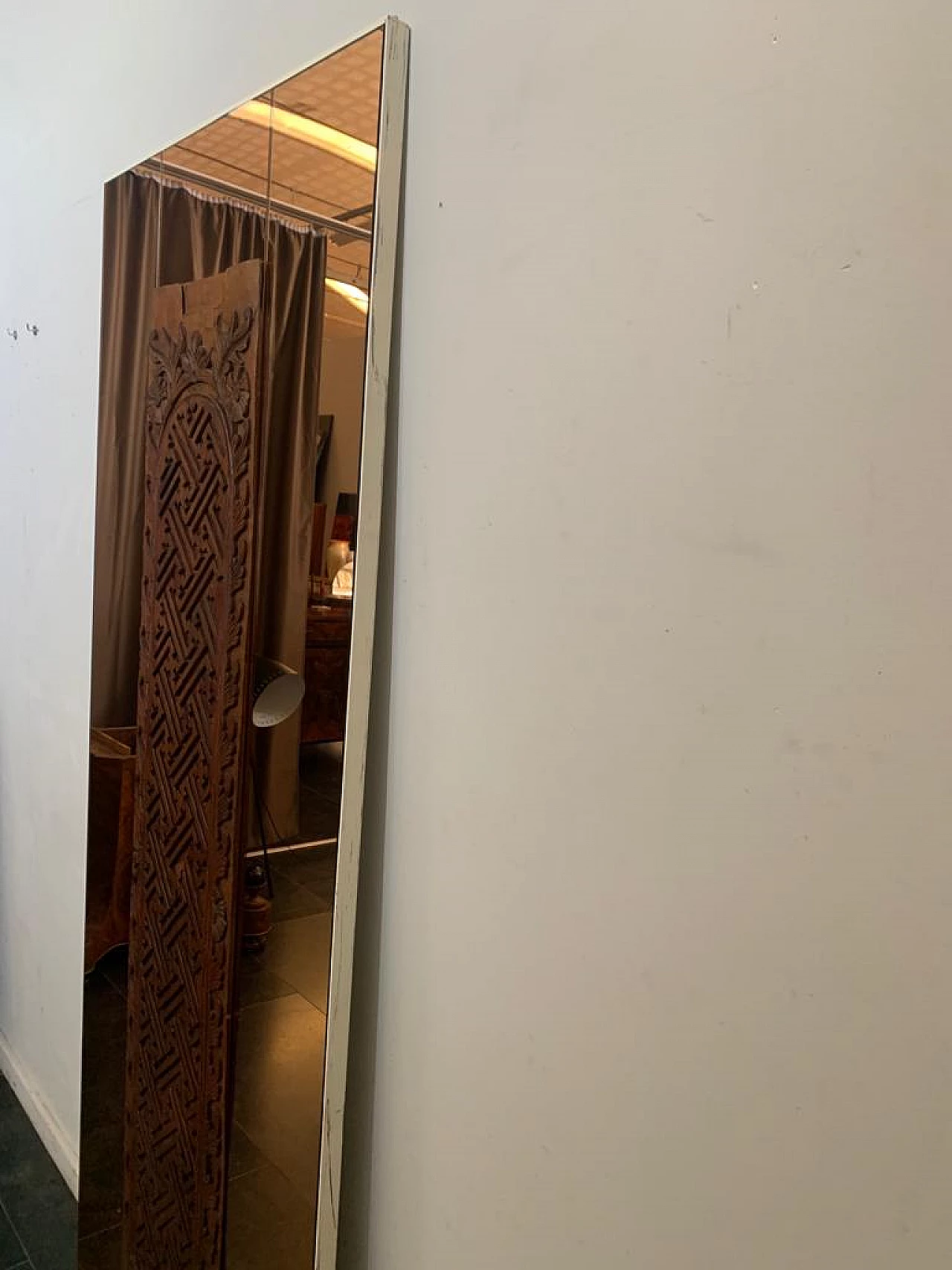 Specchio con pannello coloniale in teak, anni '70 1206944