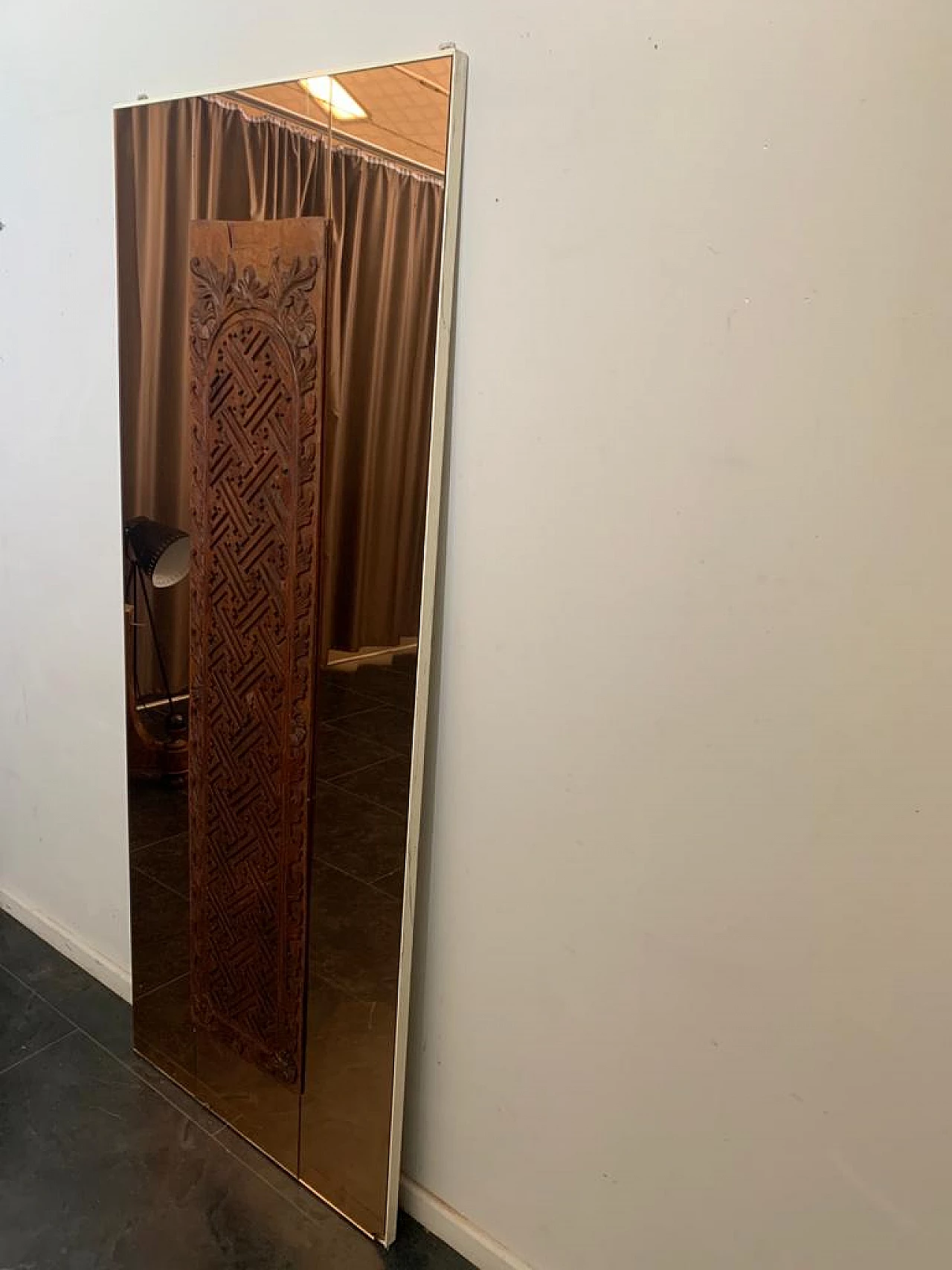 Mirror with colonial teak panel, 1970s 1206945