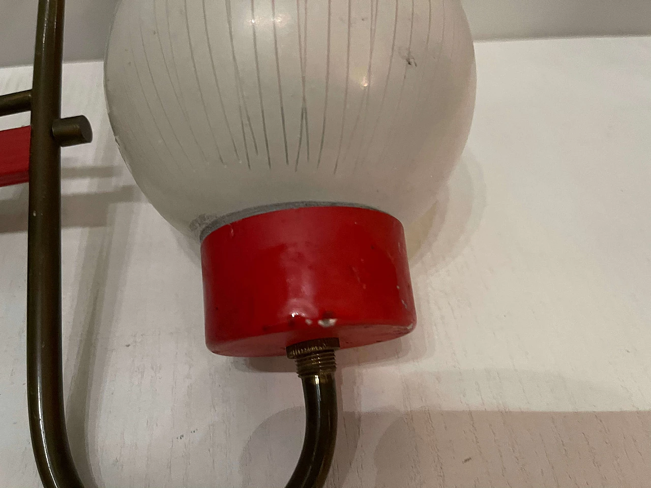 Pair of Stilnovo red sconces, 50s 1207102