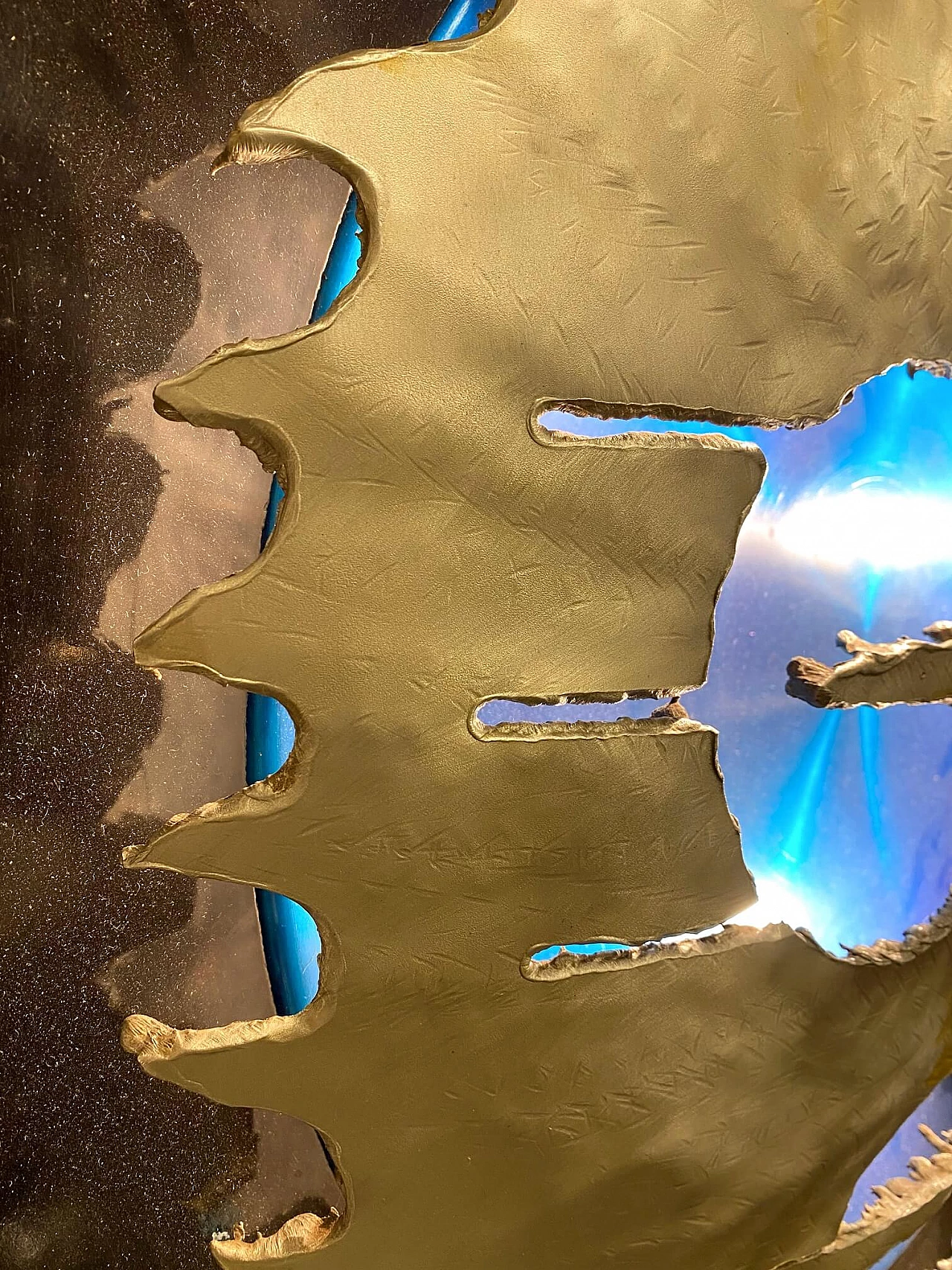 Round luminous wall sculpture, 70s 1207457