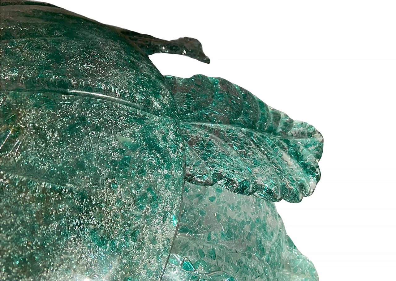 Grande lampadario in vetro di Murano verde menta, anni '60 1208166