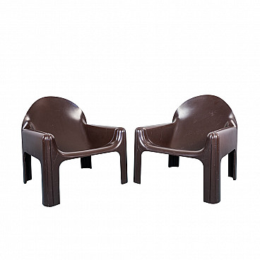 Pair of 2 4794 armchairs by Gae Aulenti for Kartell, 70s