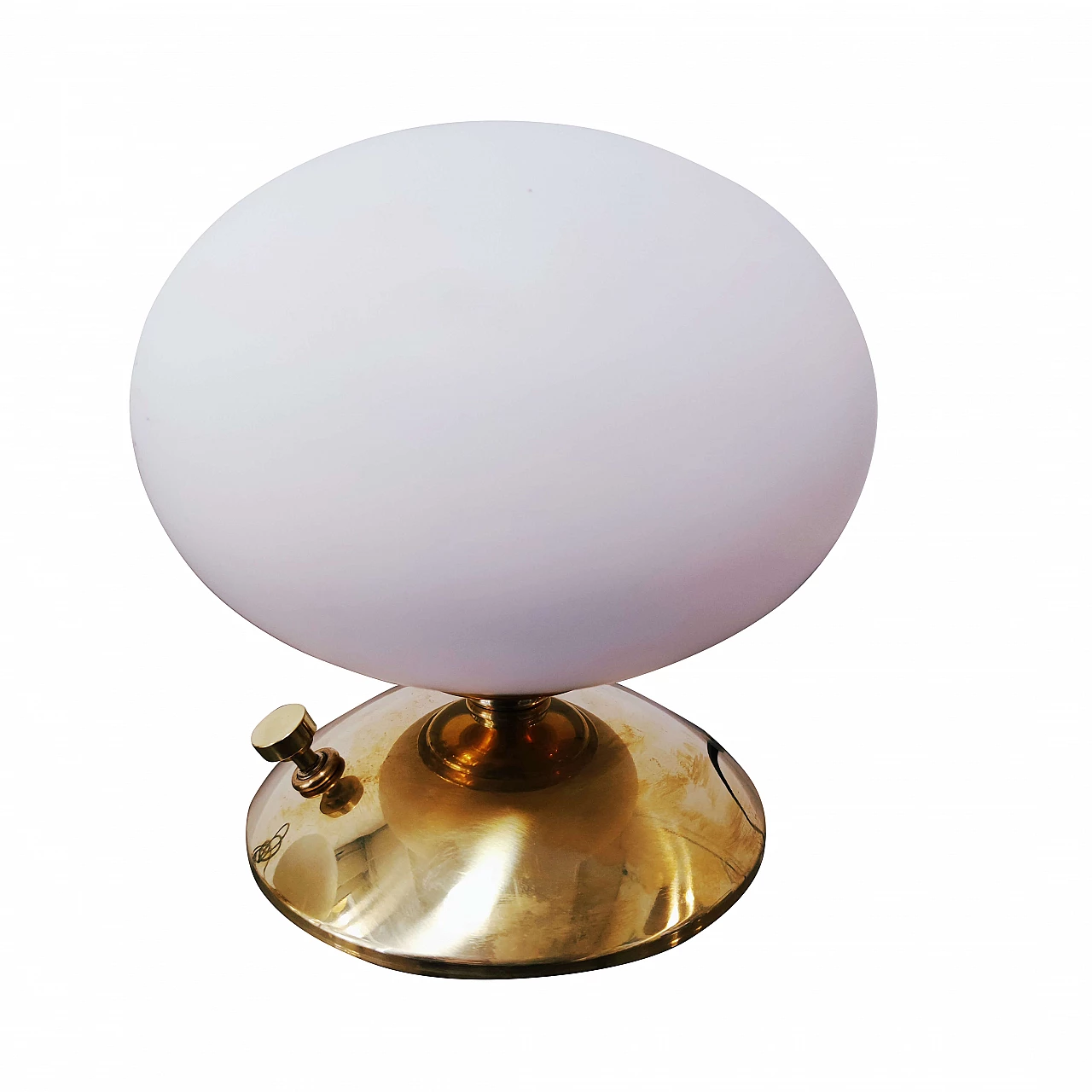 Table lamp in brass and glass, 80s 1208212