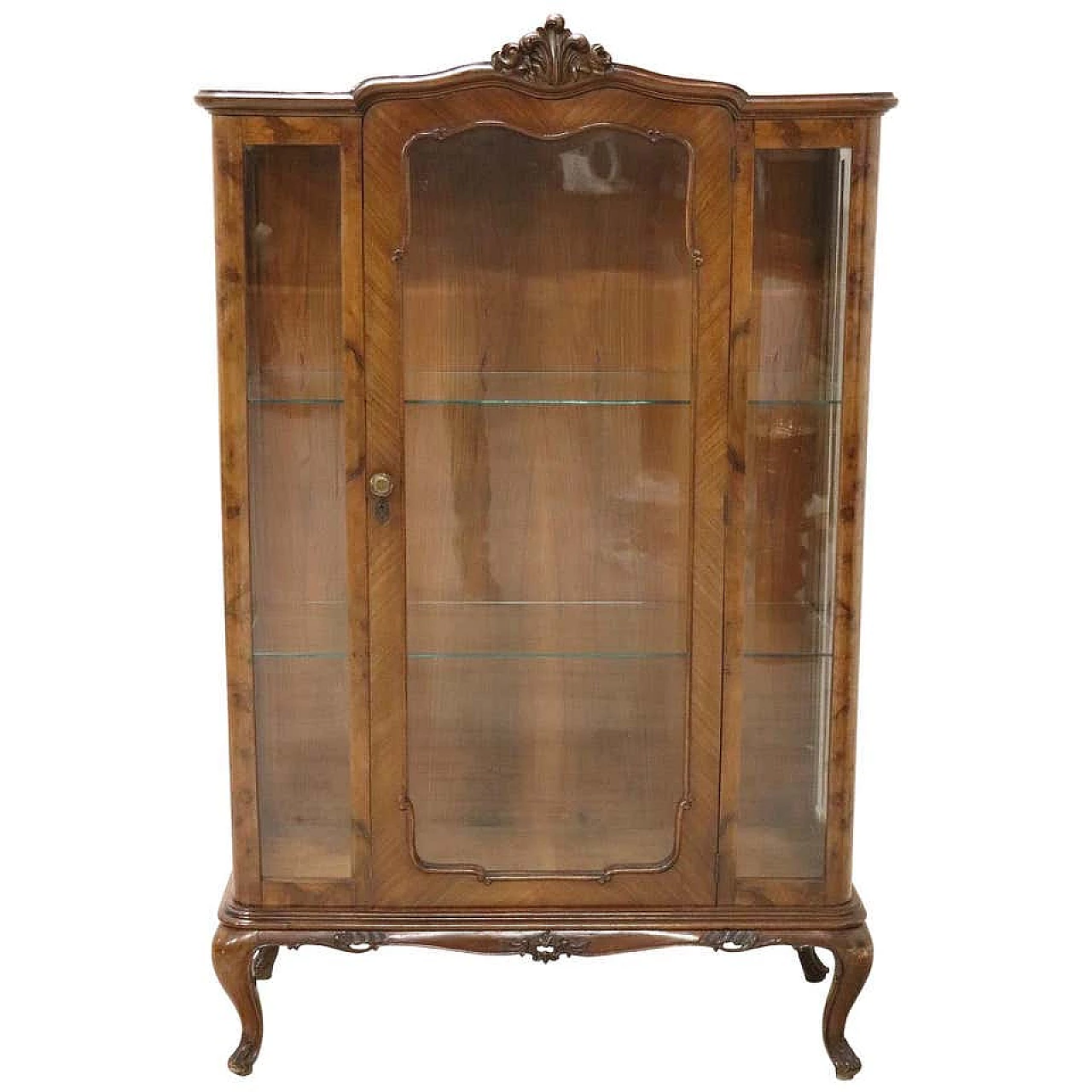 Elegante vetrina in radica di noce, prima metà sec XX 1208675