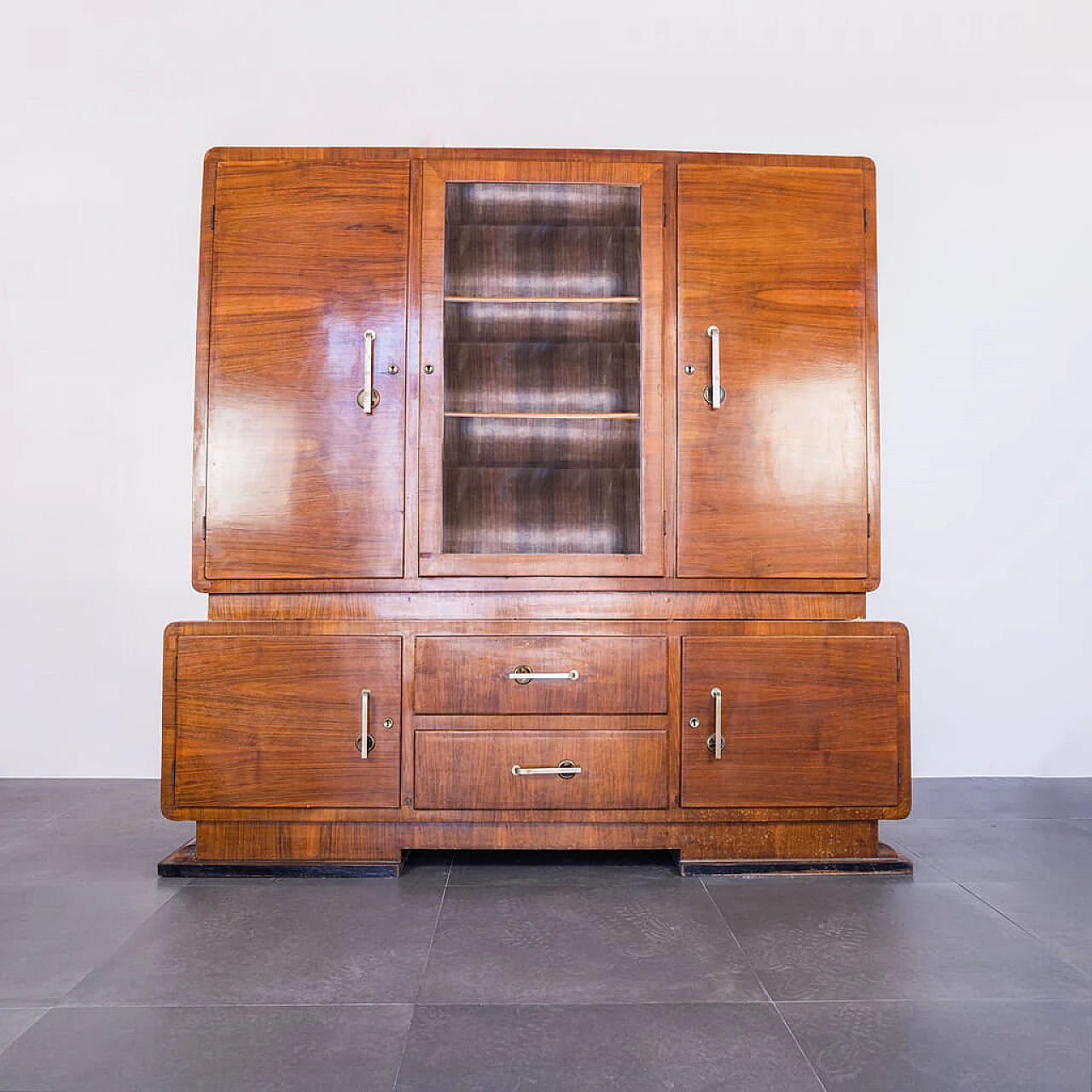 Italian ministerial cabinet or bookcase in wood, 50s 1208808