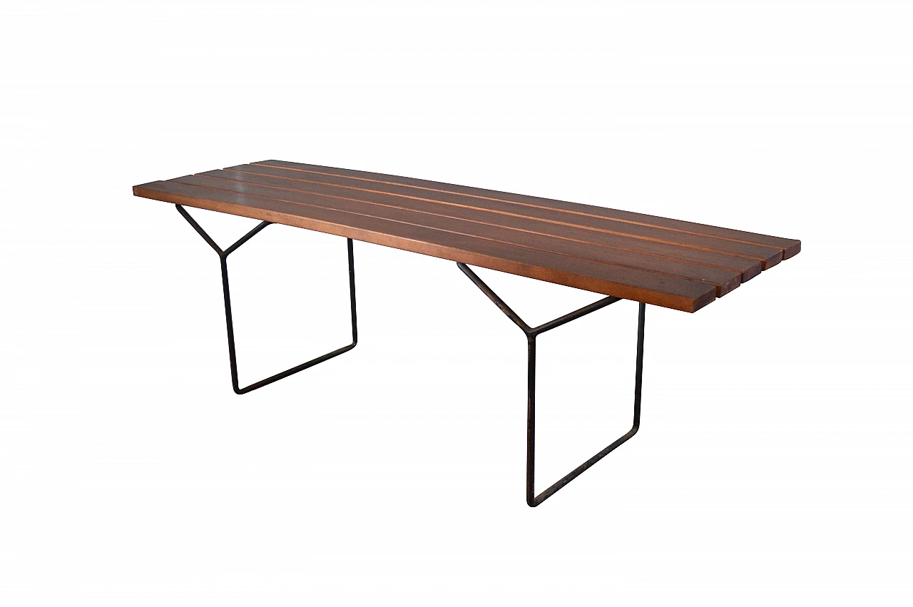 Panca in teak di Harry Bertoia per Pizzetti, anni '60 1208999