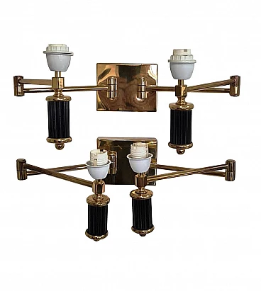 Pair of bronze wall lamps, 2000