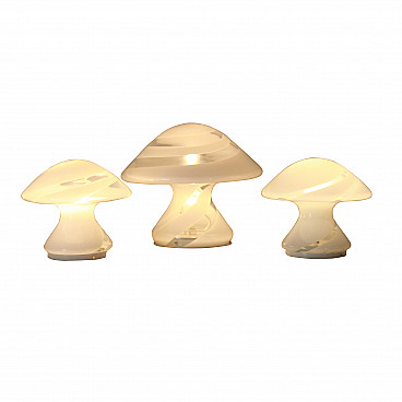 Trio of Murano glass table lamps by Carlo Nason for Mazzega, 60s