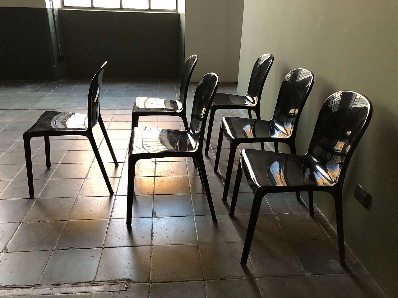 6 Sedie in acrilico impilabili, anni '60 1210102