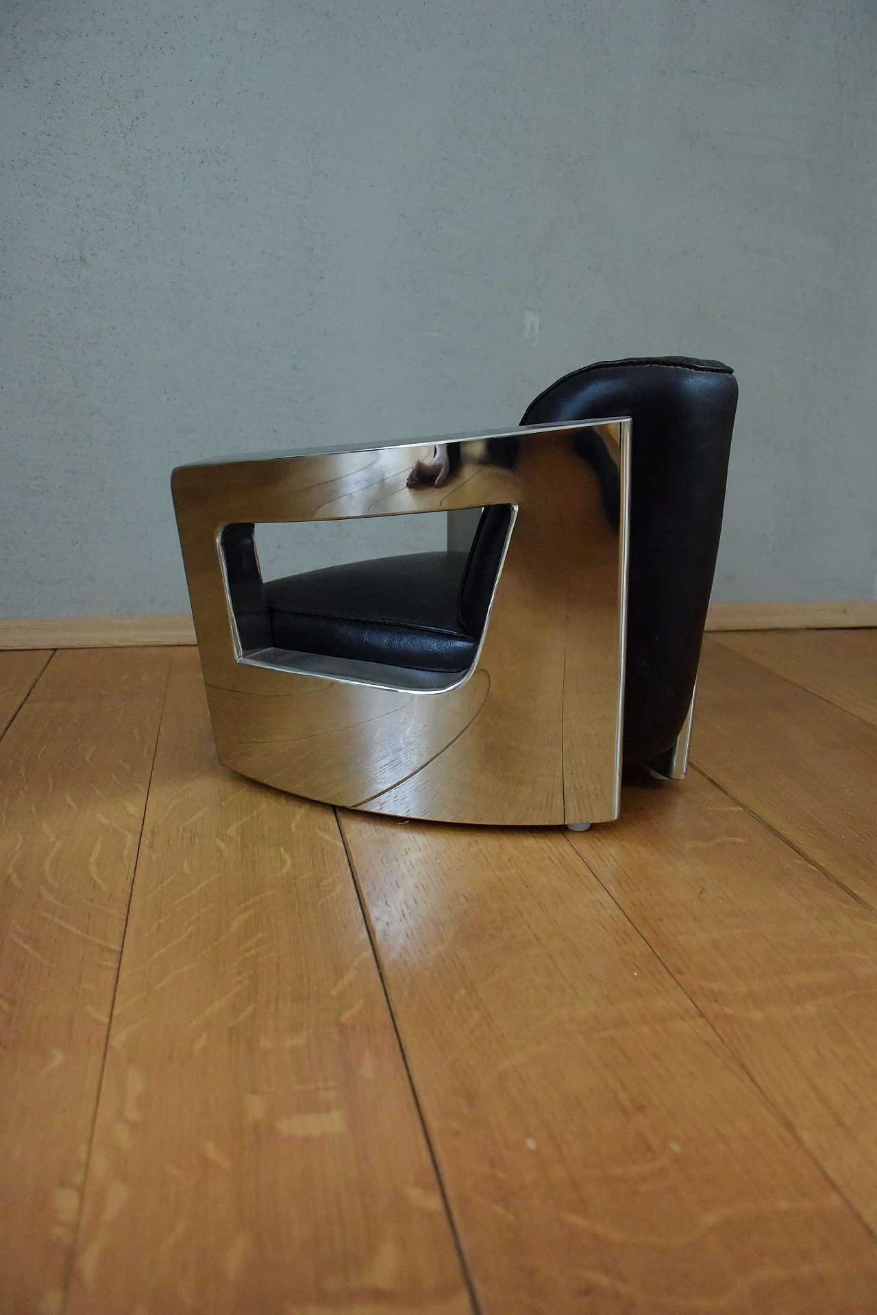 American metal and leather armchair miniature 1210181