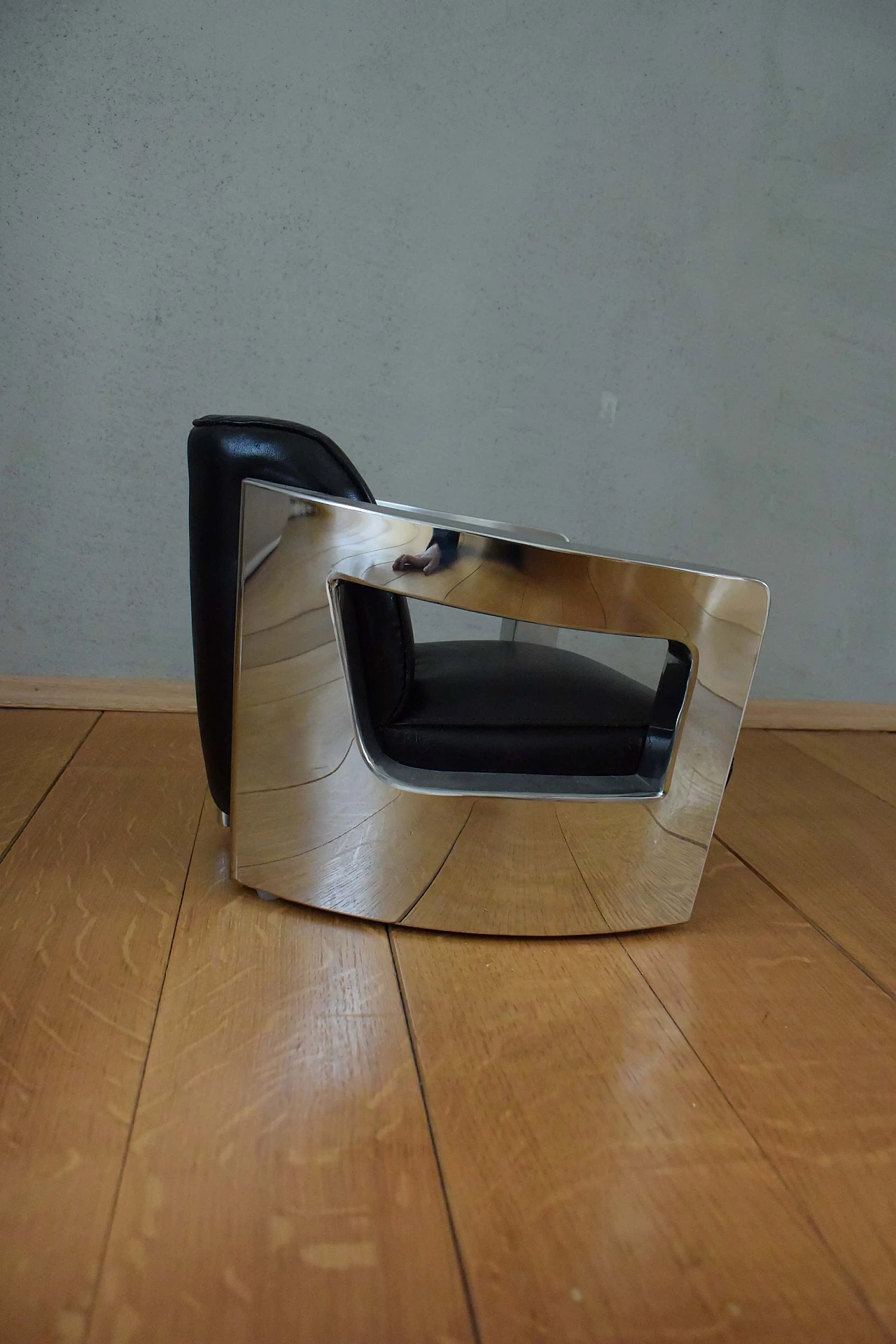 American metal and leather armchair miniature 1210204