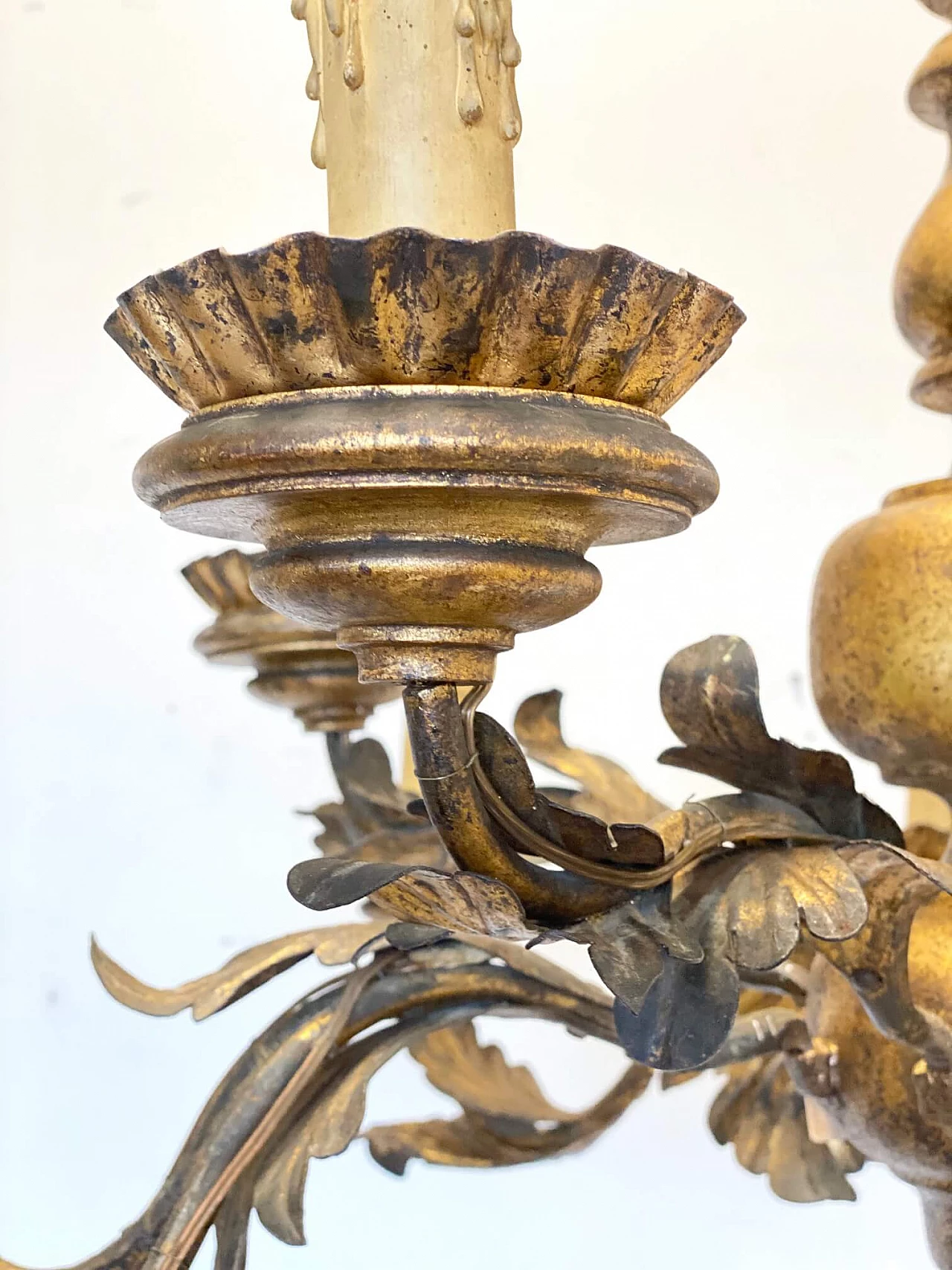 Gilded wood chandelier with 8 lights, 18th century 1210698