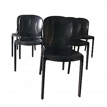 6 Acrylic stacking chairs, 60s