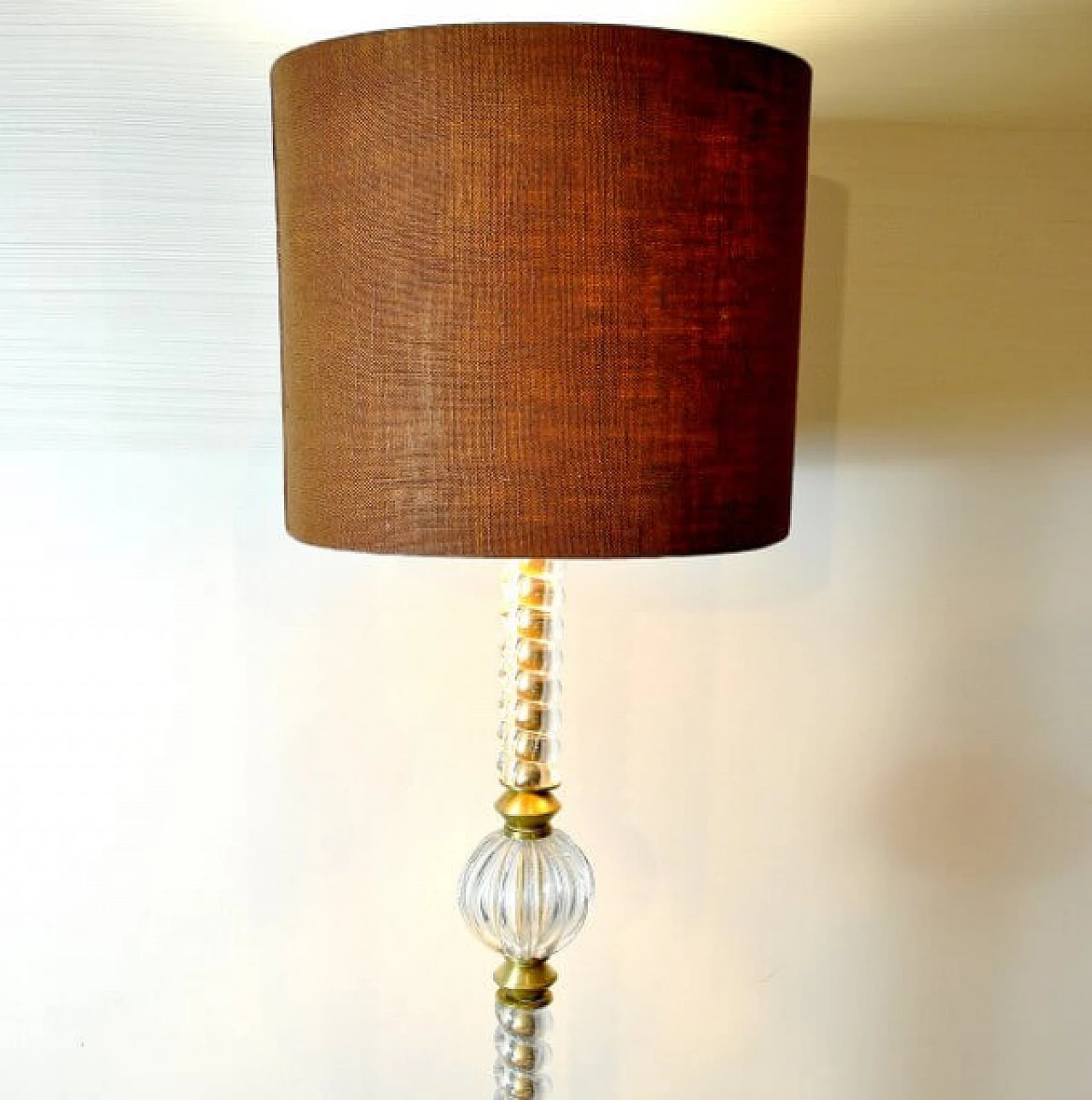 Floor lamp in brass and Murano glass by Barovier & Toso, 40s 1211902