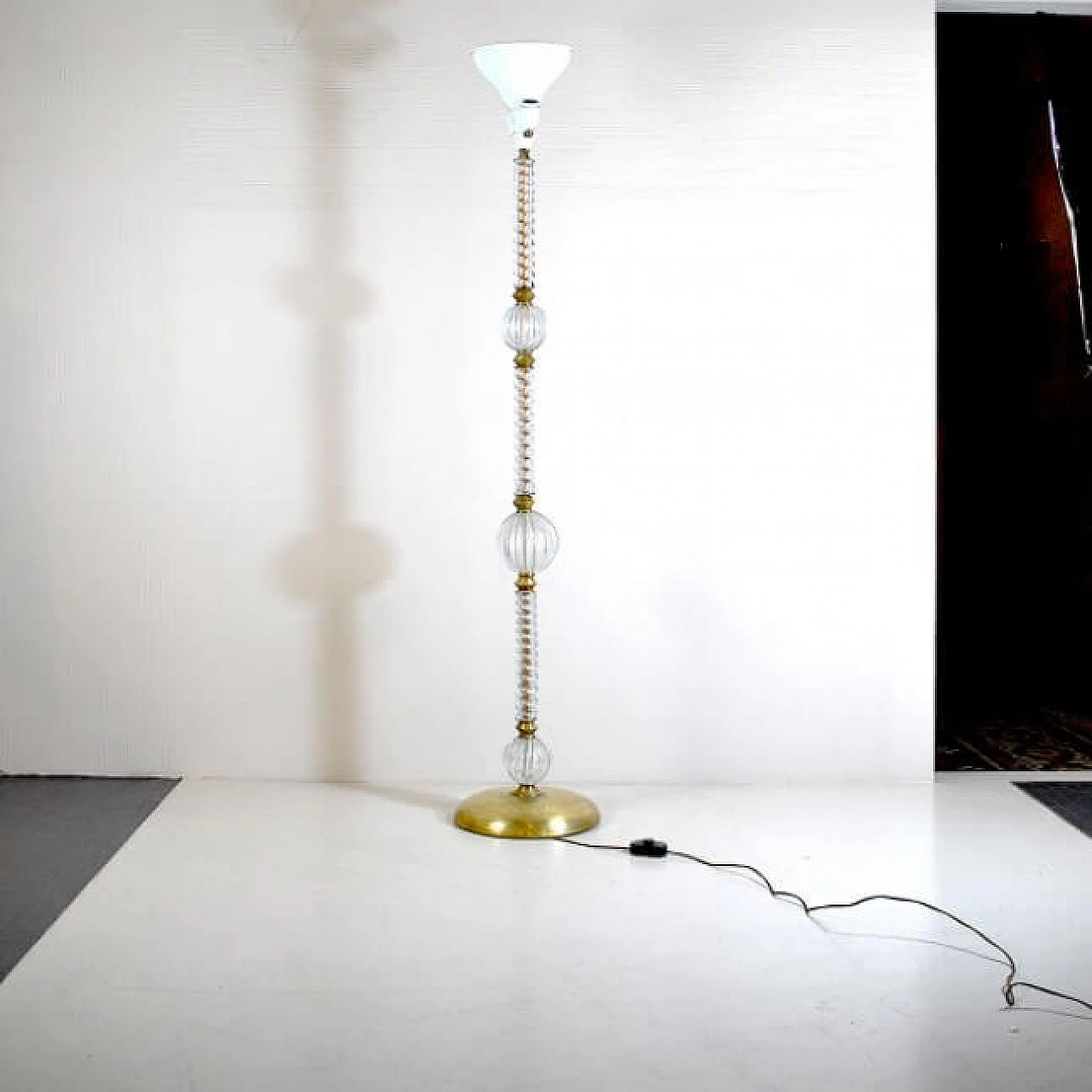 Floor lamp in brass and Murano glass by Barovier & Toso, 40s 1211904