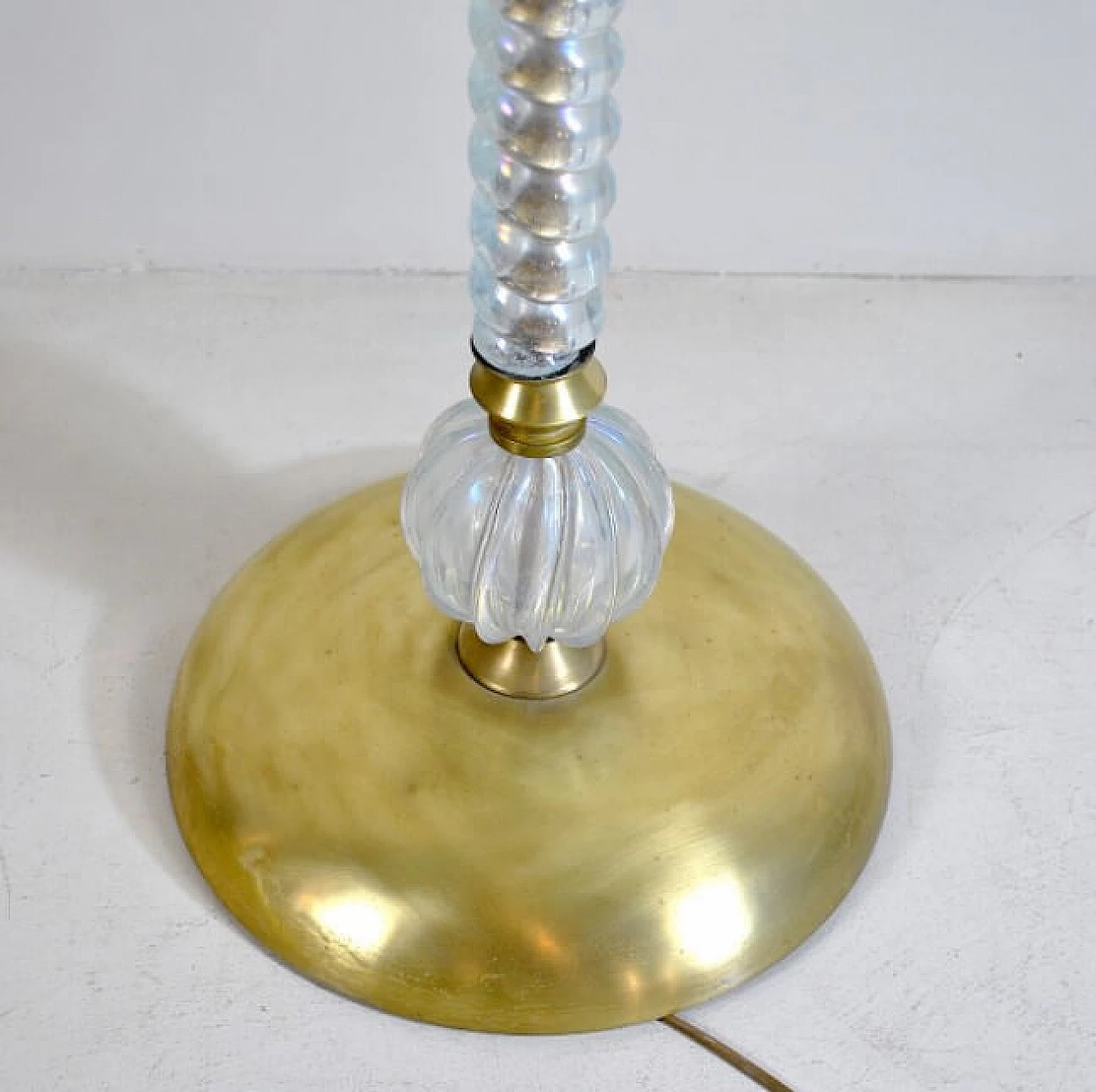 Floor lamp in brass and Murano glass by Barovier & Toso, 40s 1211905