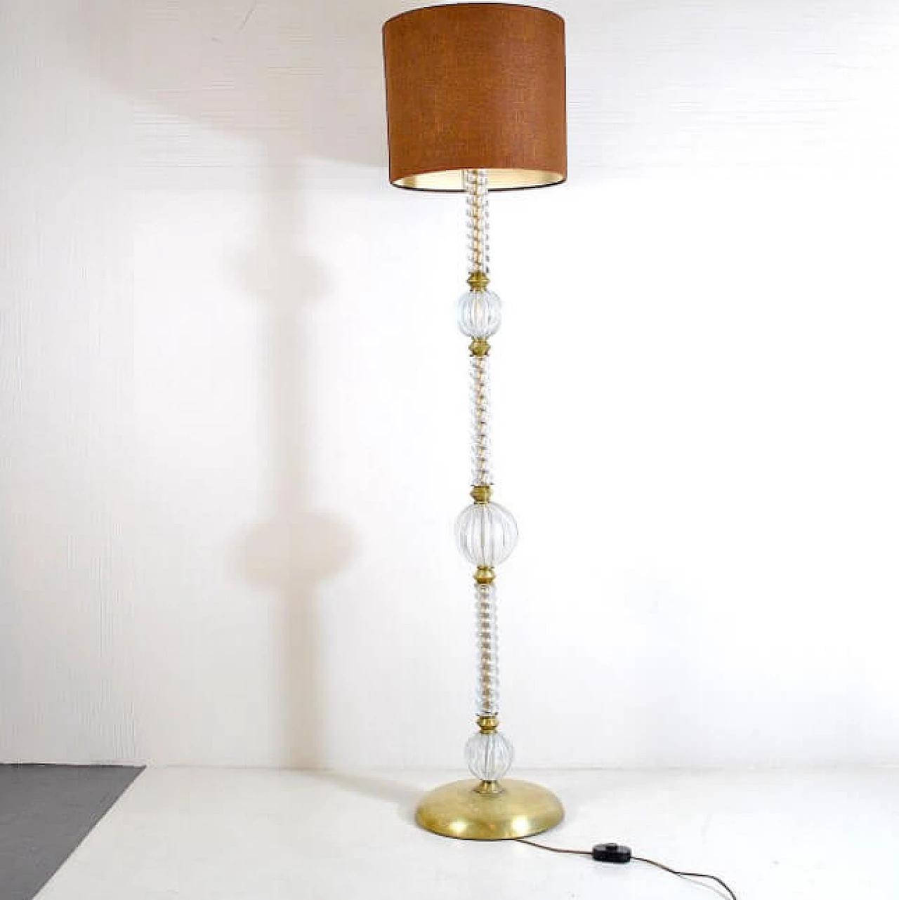 Floor lamp in brass and Murano glass by Barovier & Toso, 40s 1211907