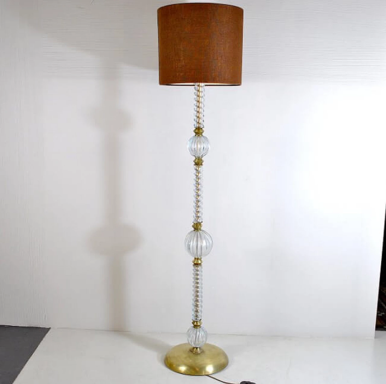 Floor lamp in brass and Murano glass by Barovier & Toso, 40s 1211908