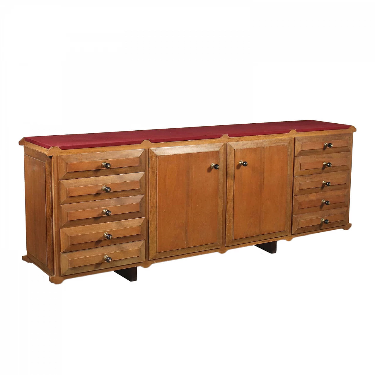 Sideboard in wood and fabric, 60s 1212081