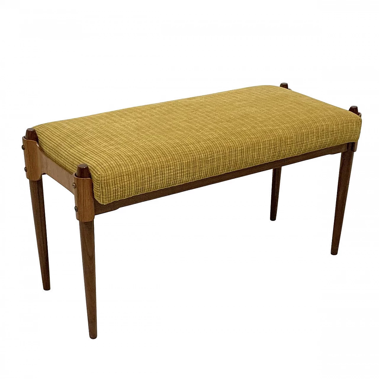 Sgabello in compensato curvato e tessuto, anni '60 1212350