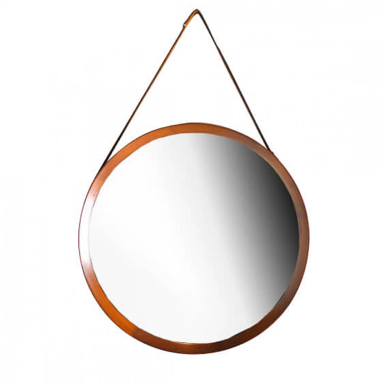 Specchio in legno e pelle, anni '60 1212386