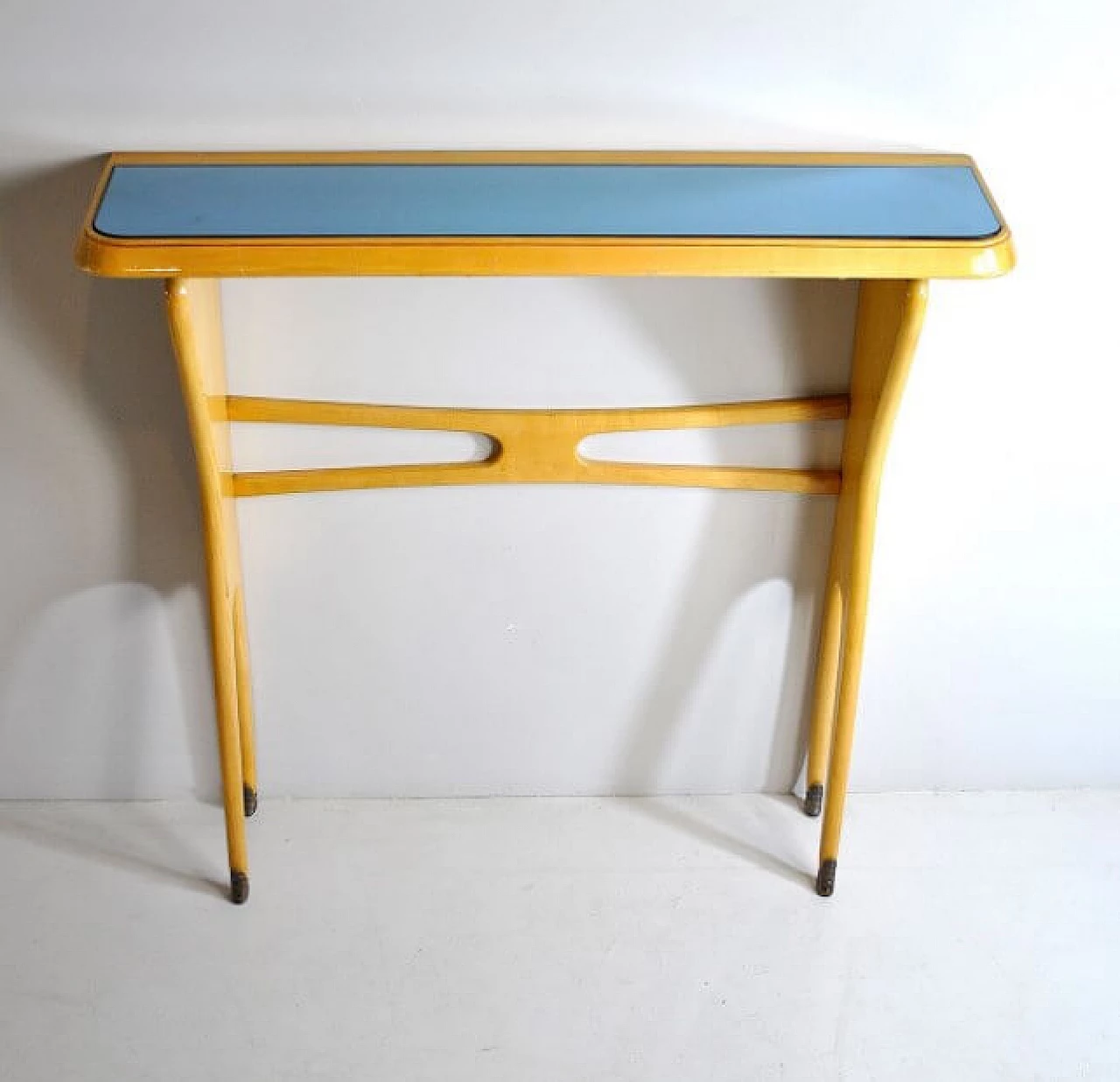 Console in light wood and glass, 50s 1212530