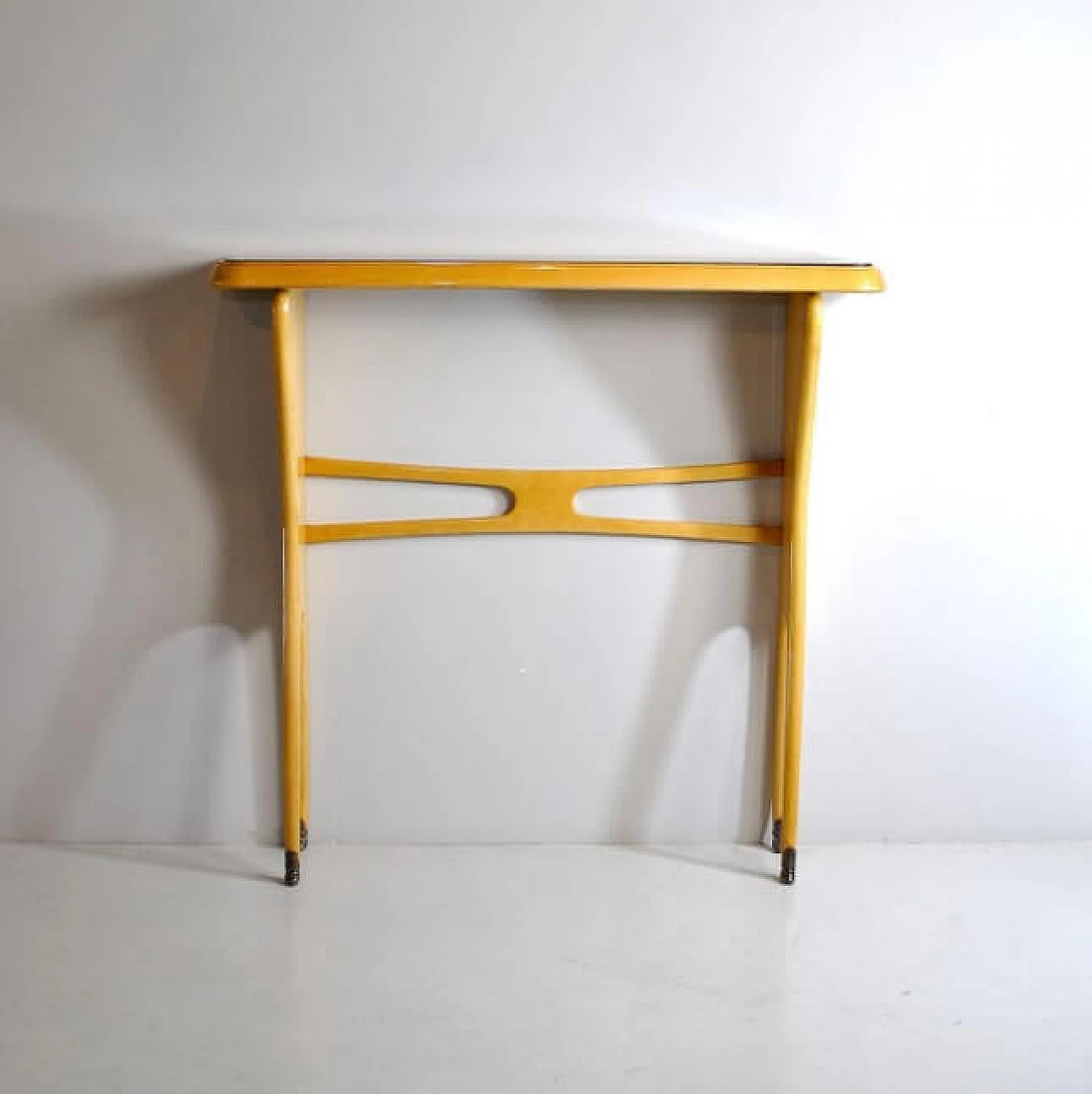 Console in light wood and glass, 50s 1212534