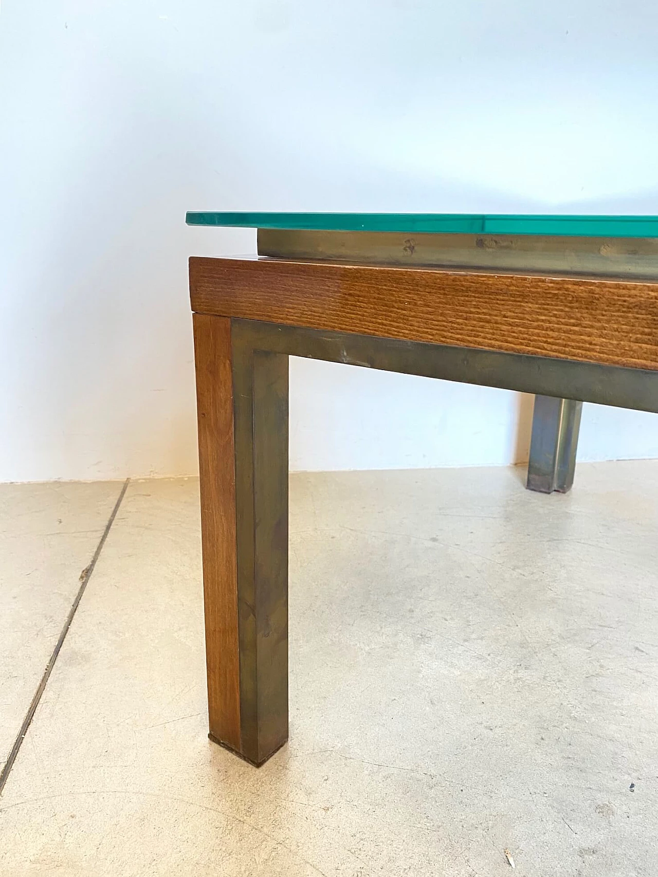 Tavolino da salotto con piano in vetro, anni '60 1212639