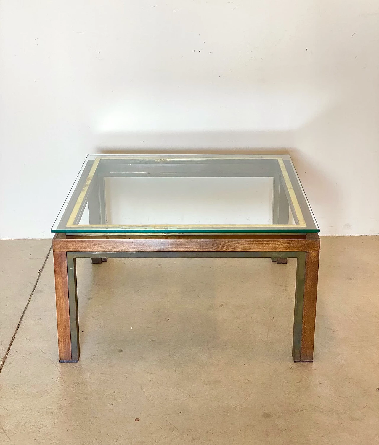 Tavolino da salotto con piano in vetro, anni '60 1212640