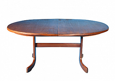Tavolo ovale allungabile in teak, anni '40