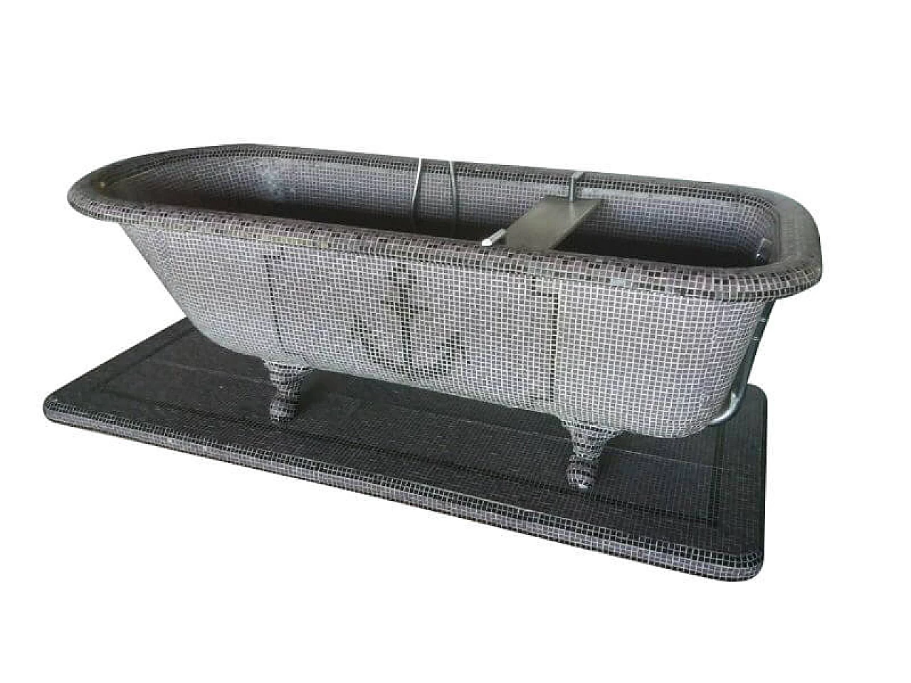 Vasca da bagno in ghisa ricoperta con mosaico, anni '50 1212733