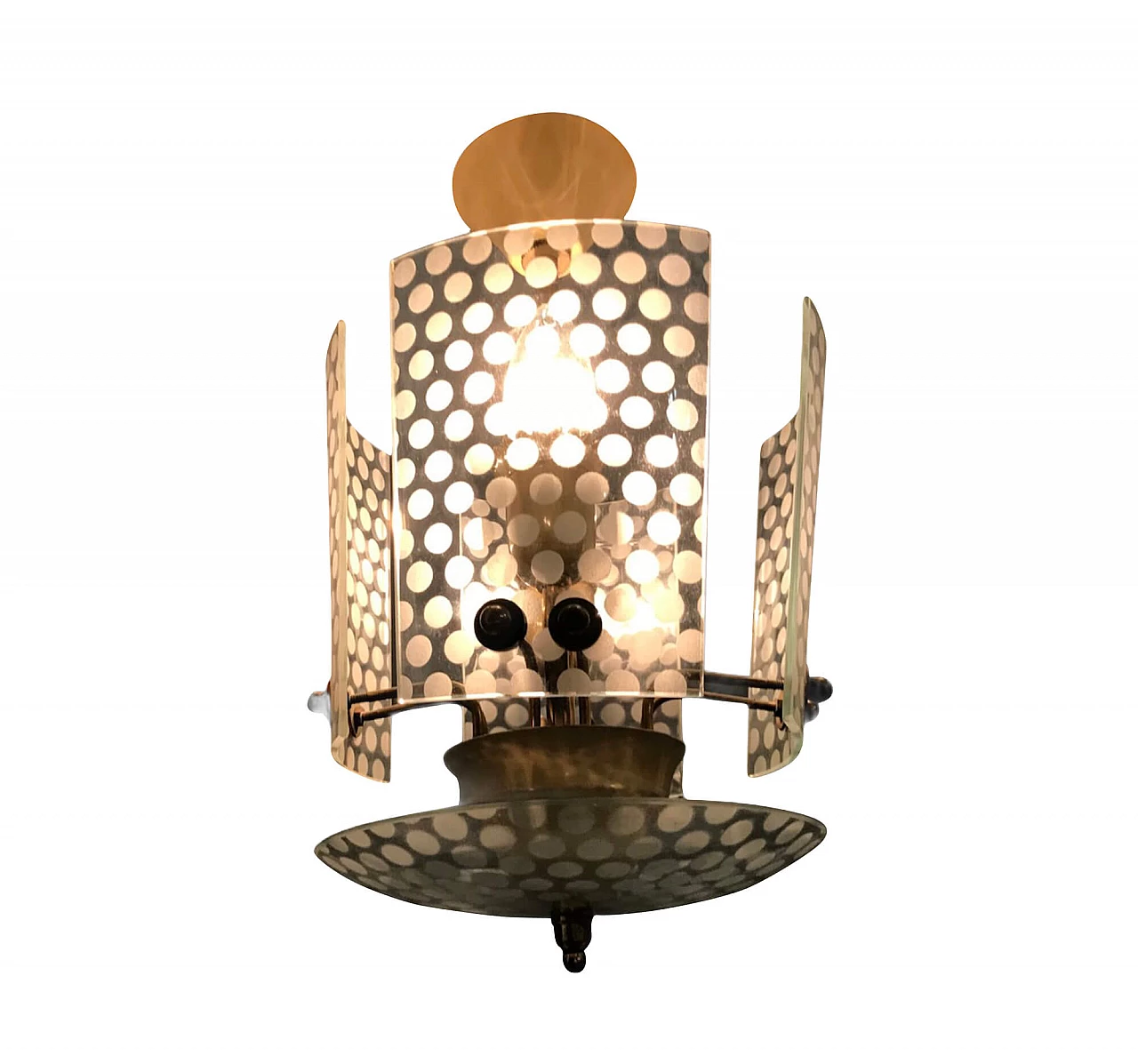 Pendant lamp in polka dot glass by Stilnovo, 50s 1212741