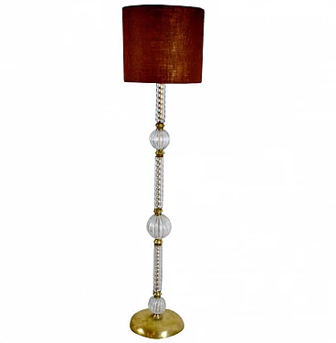 Floor lamp in brass and Murano glass by Barovier & Toso, 40s