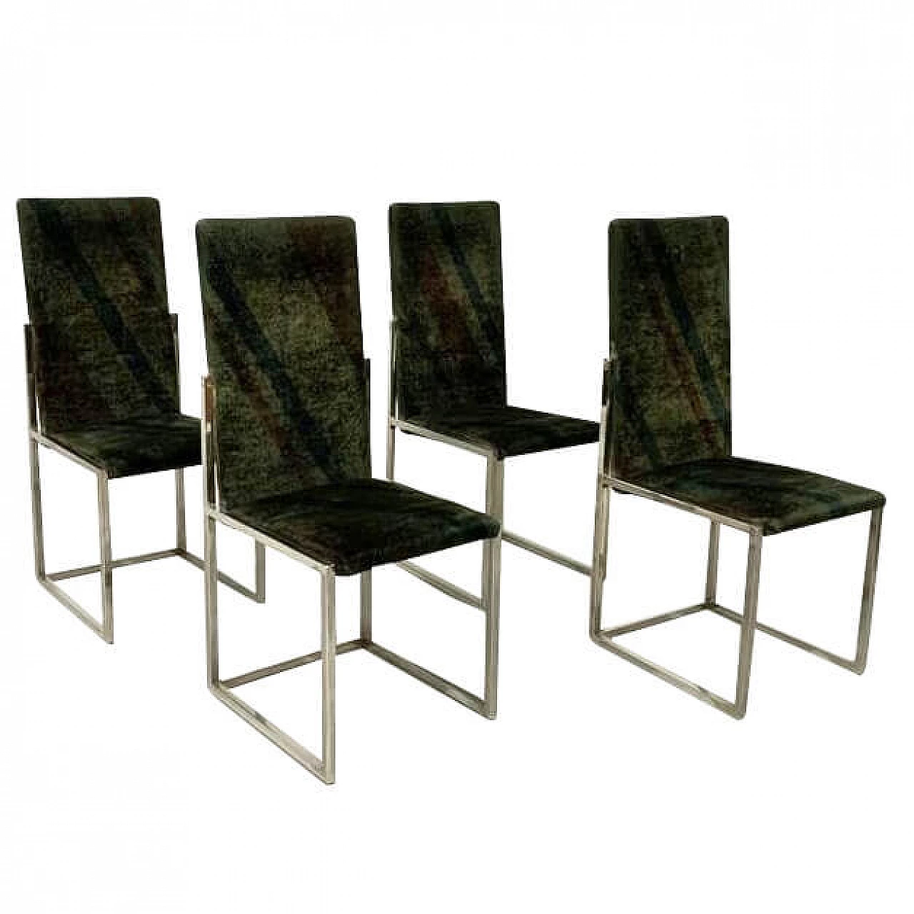 4 Chairs in metal and fabric Missoni Privilege collection by Turri, 70s 1212823
