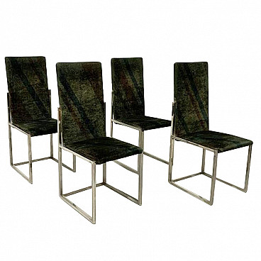 4 Chairs in metal and fabric Missoni Privilege collection by Turri, 70s