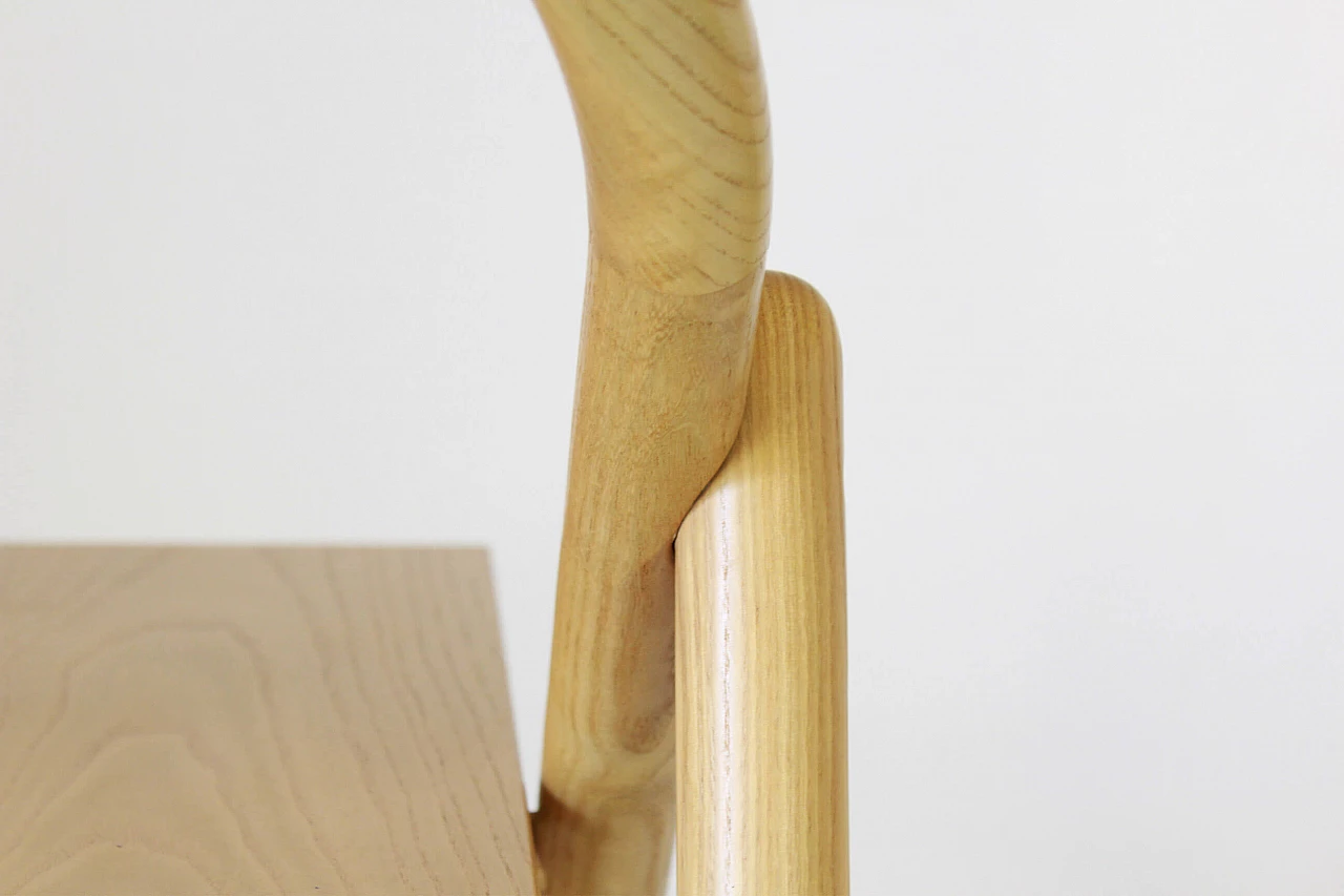 Trolley bar in solid oak and ash, 80s 1212835